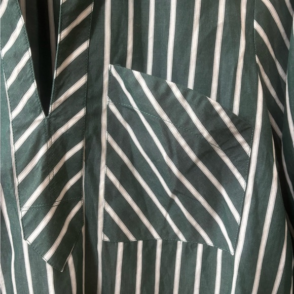 Anna Cate Lewis Top Green and White Striped Blouse - Picture 8 of 10